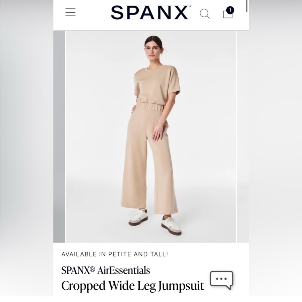 SPANX air essentials wide leg jumpsuit! Short sleeve and feels amazing!